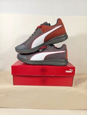 Puma RBR Red Bull Racing Mechs Ignite Mens Size 9.5 Smoked Pearl White Red Shoes